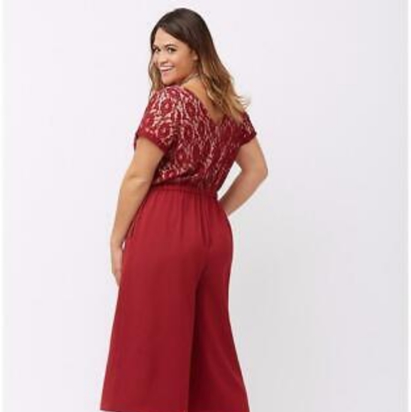NWT Lane Bryant Lace Top Jumpsuit - Picture 4 of 14